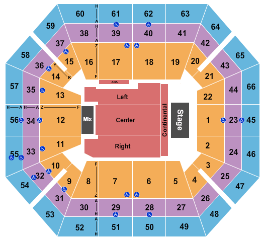ExtraMile Arena Seating Chart